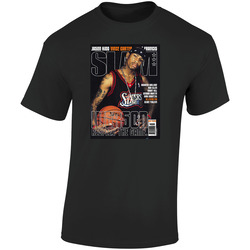 Slam Magazine Issue 42 Allen Iverson Popular Basketball Magazine Grunge Look Retro Graphic Unisex Soft Cotton Black T Shirt