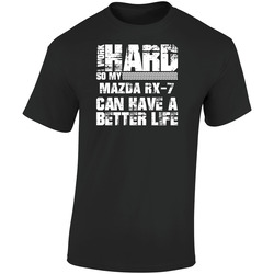 I Work Hard So My Mazda Rx-7 Can Live A Better Life Car Fan Retro Graphic Unisex Soft Cotton Black T Shirt