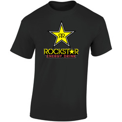 Energy Drink Rockstar Sport Style Retro Graphic Unisex Soft Cotton Black T Shirt