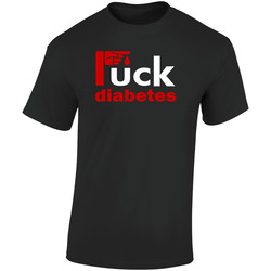 Fuck Diabetes - Awareness T-Shirt / Standard Fit Retro Graphic Unisex Soft Cotton Black T Shirt