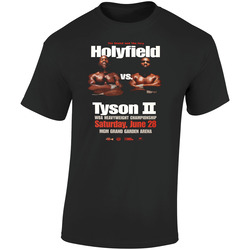 Holyfield Vs Tyson 2 Boxing Classic Vintage Sports Retro Graphic Unisex Soft Cotton Black T Shirt