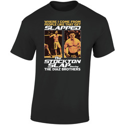 Stockton Slap Starring Nick Nate Diaz Brothers Boxing Martial Arts Fan Retro Graphic Unisex Soft Cotton Black T Shirt