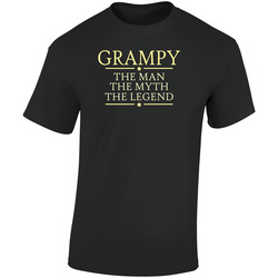 Grampy The Man The Myth The Legend Retro Graphic Unisex Soft Cotton Black T Shirt