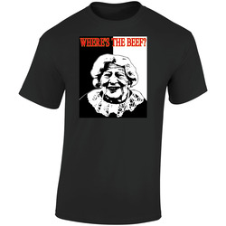 Wheres The Beef Lady Vintage Retro Graphic Unisex Soft Cotton Black T Shirt
