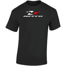 Nitto Tires Racing Wheels Street Track Logo Retro Graphic Unisex Soft Cotton Black T Shirt