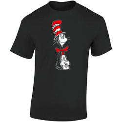 Dr Seuss The Cat In The Retro Graphic Unisex Soft Cotton Black T Shirt