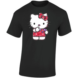 Hello Kitty Glitter Anime Kitty Cat Retro Graphic Unisex Soft Cotton Black T Shirt