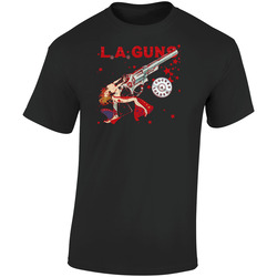 La Guns Cocked And Loaded Retro Graphic Unisex Soft Cotton Black T Shirt