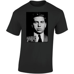 Lucky Luciano Mafia Retro Graphic Unisex Soft Cotton Black T Shirt