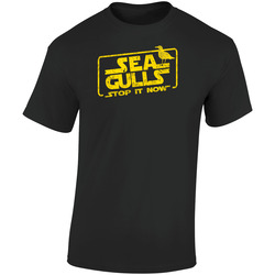 Seagulls Retro Graphic Unisex Soft Cotton Black T Shirt