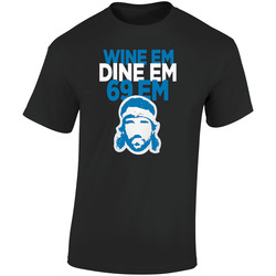 Jared Allen Wine Em Dine Em 69 Em Carolina Football Retro Graphic Unisex Soft Cotton Black T Shirt