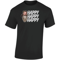 Duck Dynasty Happy Black Retro Graphic Unisex Soft Cotton Black T Shirt