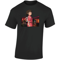 Spirited Away Anime Manga Movie Retro Graphic Unisex Soft Cotton Black T Shirt