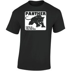 Old Black Panther Logo Retro Graphic Unisex Soft Cotton Black T Shirt