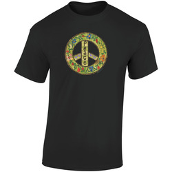 Peace Retro Graphic Unisex Soft Cotton Black T Shirt