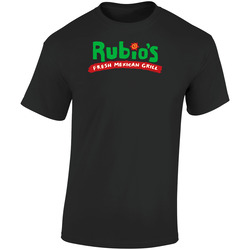 Rubios Logo Popular Mexican Restaurant Food Fan Gift Retro Graphic Unisex Soft Cotton Black T Shirt