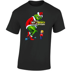 Dr. Seuss' How The Grinch Stole Christmas Retro Graphic Unisex Soft Cotton Black T Shirt