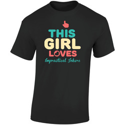 This Girl Loves Impractical Jokers Tv Retro Graphic Unisex Soft Cotton Black T Shirt