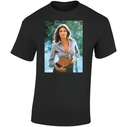 Lynda Carter 70s Sexy Pinup Wonder Woman Retro Graphic Unisex Soft Cotton Black T Shirt