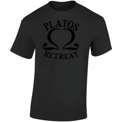 American Swing Platos Retreat Retro Graphic Unisex Soft Cotton Black T Shirt