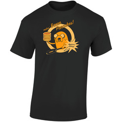 Bacon pancakes t-shirt adventure time tee jake and finn Retro Graphic Unisex Soft Cotton Black T Shirt