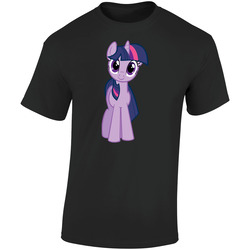 My Little Pony: Friendship Is Magic Twilight Sparkle  Black Retro Graphic Unisex Soft Cotton Black T Shirt