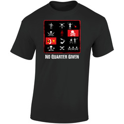 Pirate Flags No Quarter Given Black  Unisex Retro Graphic Unisex Soft Cotton Black T Shirt