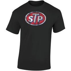 Stp Black Distressed Retro Graphic Unisex Soft Cotton Black T Shirt