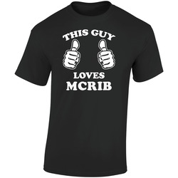 This Guy Loves Mcrib Fun Retro Favorite Food Retro Graphic Unisex Soft Cotton Black T Shirt