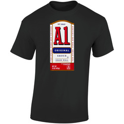 A1 Steak Sauce Halloween Costume Retro Graphic Unisex Soft Cotton Black T Shirt