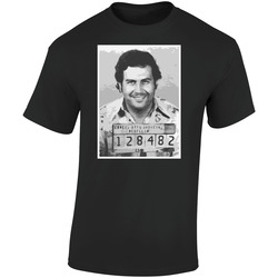 Pablo Escobar  Shot Retro Graphic Unisex Soft Cotton Black T Shirt