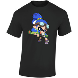 Splatoon - Inkling Boy - Cute Black Retro Graphic Unisex Soft Cotton Black T Shirt