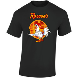 Roscoes Chicken Waffles Retro Graphic Unisex Soft Cotton Black T Shirt