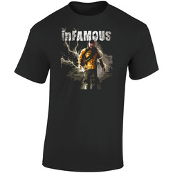 Infamous Video Game Cole Retro Graphic Unisex Soft Cotton Black T Shirt