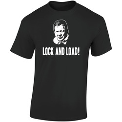 Lock And Load Denny Crane Boston Legal Retro Graphic Unisex Soft Cotton Black T Shirt