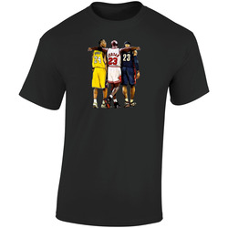 Kobe Bryant Michael Jordan Lebron James Basketball Legends Retro Graphic Unisex Soft Cotton Black T Shirt