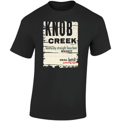 Knob Creek Bourbon  Alcohol Drinking Gift Distressed Look Retro Graphic Unisex Soft Cotton Black T Shirt