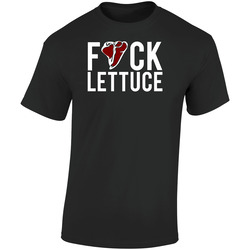 Fuck Lettuce Funny Meat Lover Retro Graphic Unisex Soft Cotton Black T Shirt