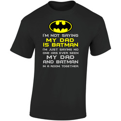 Dad Is Batman  Fixed Retro Graphic Unisex Soft Cotton Black T Shirt