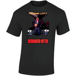 Retro San Francisco Football Ronnie Lott Designated Hitter Back Print Retro Graphic Unisex Soft Cotton Black T Shirt