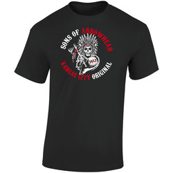 Sons Of Arrowhead - Mens Retro Graphic Unisex Soft Cotton Black T Shirt