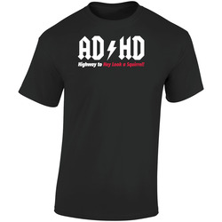 New Adhd Acdc Funny Black Retro Graphic Unisex Soft Cotton Black T Shirt