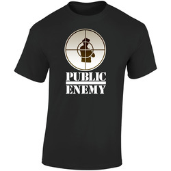 Hot Style Public Enemy Retro Graphic Unisex Soft Cotton Black T Shirt