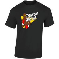 Thuns Out Guns Out Mike Tyson Funny Retro Graphic Unisex Soft Cotton Black T Shirt