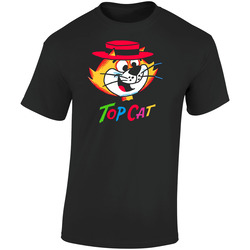 Top Cat Cartoon Retro Graphic Unisex Soft Cotton Black T Shirt