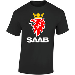 Saab Car Logo Retro Graphic Unisex Soft Cotton Black T Shirt