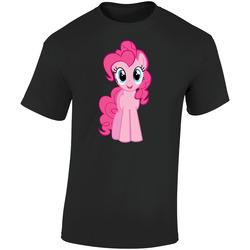 My Little Pony: Friendship Is Magic Pinkie Pie Retro Graphic Unisex Soft Cotton Black T Shirt