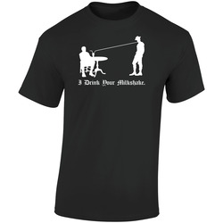 There Will Be Blood Drink Your Milkshake Retro Graphic Unisex Soft Cotton Black T Shirt