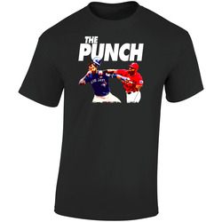 The Punch Rougned Odor Jose Bautista Texas Vs Toronto Trending Baseball Retro Graphic Unisex Soft Cotton Black T Shirt
