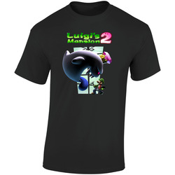 Luigi's Mansion 2 Super Mario Retro Graphic Unisex Soft Cotton Black T Shirt